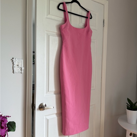 Zara viral hot pink midi dress - size Large (L) - Picture 5 of 8